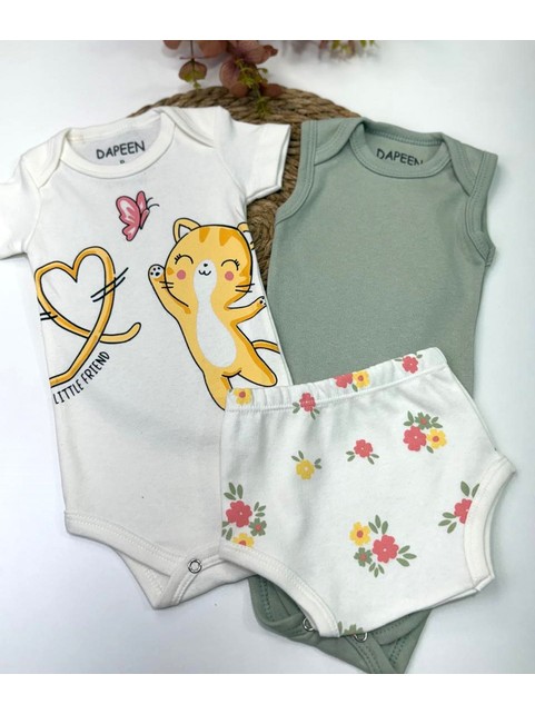 Kit Body e Tapa Fralda Bebê Menina Borboleta