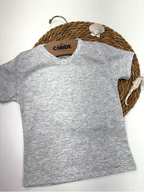 Camiseta Infantil Menino Meia Malha Mescla