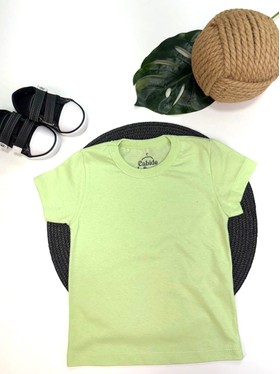 Camiseta Infantil Menino Meia Malha Verde Claro