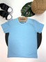 Camiseta Infantil Menino Meia Malha Azul Claro
