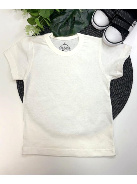 Camiseta Infantil Menino Meia Malha Off White