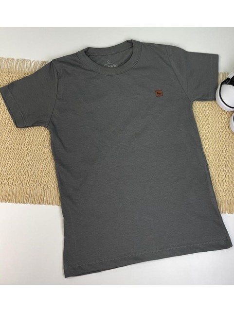 Camiseta Infantil Menino Meia Malha Chumbo