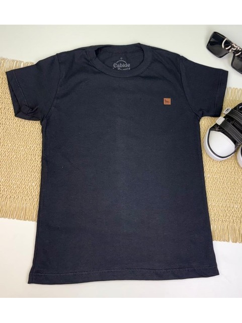 Camiseta Infantil Menino Meia Malha Preta