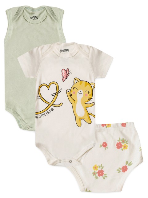 Kit Body e Tapa Fralda Bebê Menina Borboleta