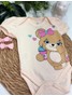 Conjunto Bebê Menina Body e Bermuda Moletinho Ursinha com Laço