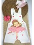 Conjunto Jardineira Bebê Menina Suedine Bailarina
