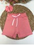 Conjunto Bebê Menina Body e Shorts Moletinho Morango