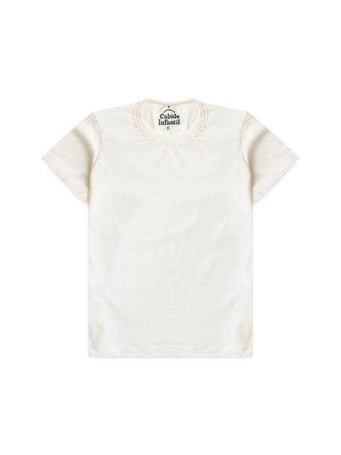 Camiseta Infantil Menino Meia Malha Off White