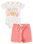 Conjunto Bebê Menina Body e Bermuda Moletinho Sun Day
