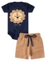 Conjunto Bebê Menino Body e Bermuda Moletinho Little King