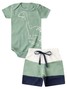 Conjunto Bebê Menino Body e Bermuda Moletinho Dino Baby