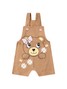 Conjunto Jardineira Bebê Menina Suedine Ursinha Mousse