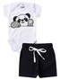 Conjunto Bebê Menino Body e Bermuda Moletinho Panda