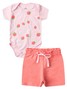Conjunto Bebê Menina Body e Shorts Moletinho Morango