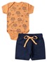 Conjunto Bebê Menino Body e Bermuda Moletinho Leãozinho