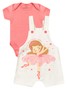 Conjunto Jardineira Bebê Menina Suedine Bailarina