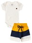 Conjunto Bebê Menino Body e Bermuda Moletinho Lobo Off