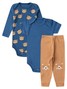 Kit Body Bebê Menino Suedine Ursinhos Marinho