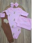 Conjunto Body Bebê Menina Suedine Capivara