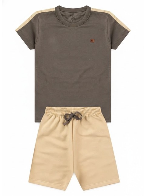 Conjunto Infantil Menino Camiseta Bermuda Lobo