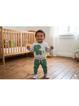 Conjunto Infantil Menino Moletom Peluciado Bebê Dinossauro