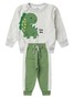 Conjunto Infantil Menino Moletom Peluciado Bebê Dinossauro