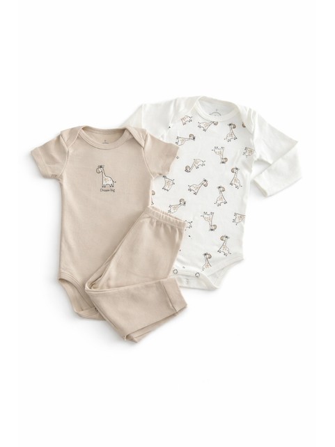 Kit Body Bebê Unissex Suedine Mini Girafinhas