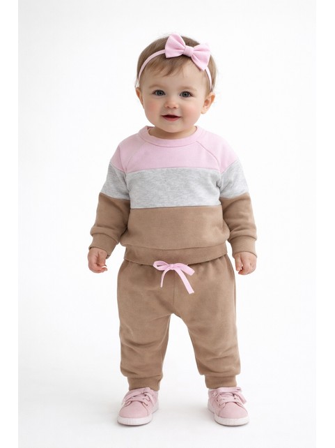 Conjunto Infantil Menina Moletom Peluciado Recortes Mousse