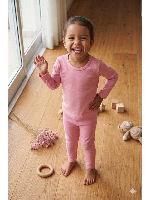 Conjunto Infantil Menina Térmico Rosa