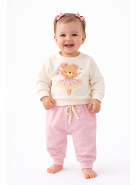 Conjunto Infantil Menina Moletom Peluciado Bailarina