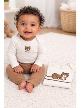 Kit Body Bebê Unissex Suedine Baby Tiger