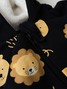 Conjunto Infantil Menino Moletom Peluciado com Zíper Leão e Tigre