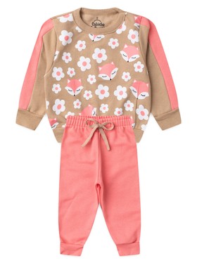 Conjunto Infantil Menina Moletom Peluciado Flores