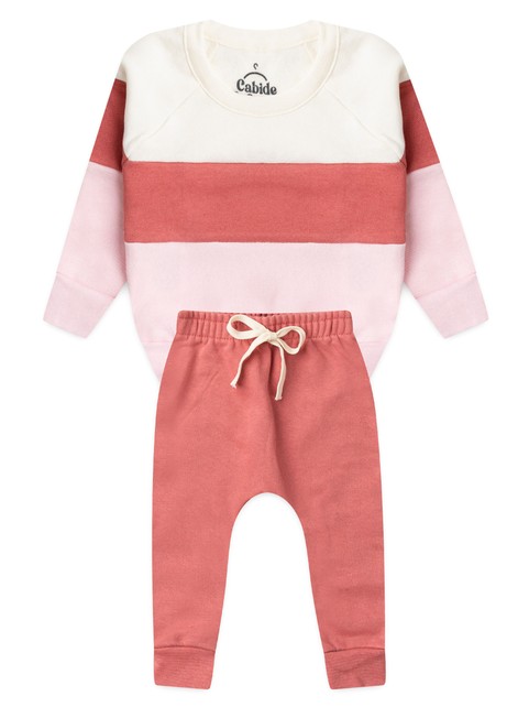 Conjunto Infantil Menina Moletom Peluciado Recortes Blush