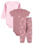 Kit Body Bebê Menina Suedine Minimalista Rosa
