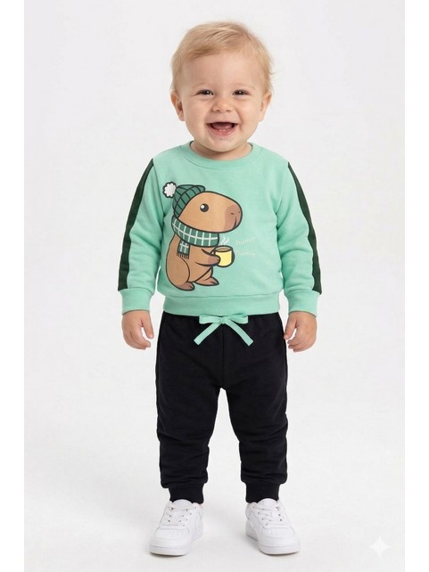 Conjunto Infantil Menino Moletom Peluciado Capivara