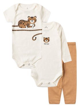 Kit Body Bebê Unissex Suedine Baby Tiger