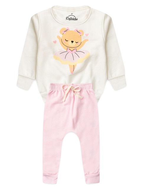 Conjunto Infantil Menina Moletom Peluciado Bailarina