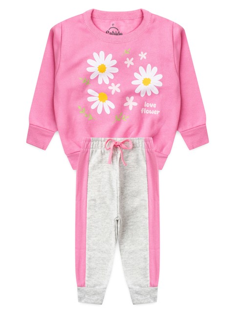 Conjunto Infantil Menina Moletom Peluciado Blusão Margarida