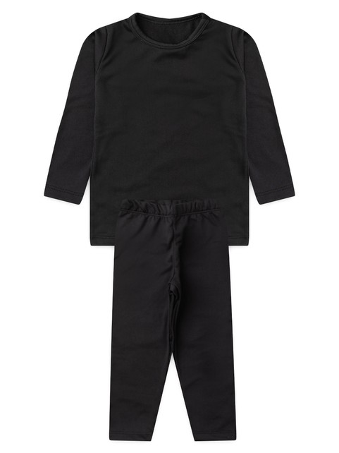 Conjunto Infantil Unissex Térmico Preto