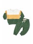 Conjunto Infantil Menino Moletom Peluciado Tricolor Verde