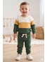 Conjunto Infantil Menino Moletom Peluciado Tricolor Verde