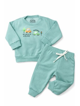 Conjunto Infantil Menino Moletom Peluciado Carrinhos