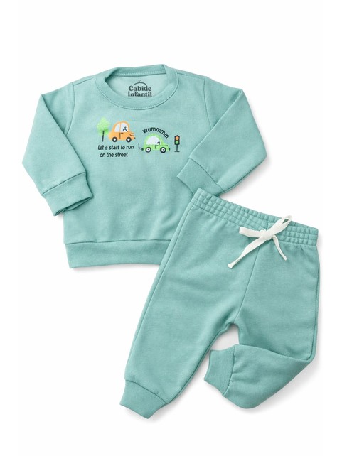 Conjunto Infantil Menino Moletom Peluciado Carrinhos