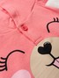 Conjunto Infantil Menina Moletom Peluciado com Capuz Ursa Feliz