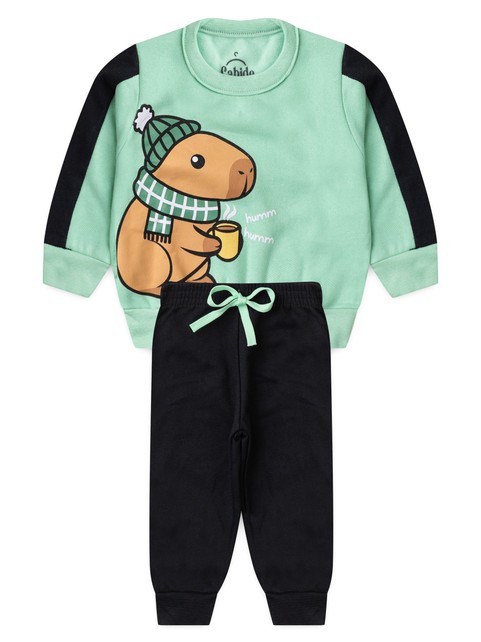 Conjunto Infantil Menino Moletom Peluciado Capivara