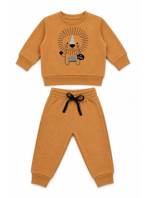 Conjunto Infantil Menino Moletom Peluciado Leão