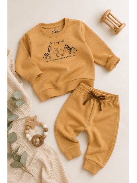 Conjunto Infantil Menino Moletom Peluciado com Capuz  Animais