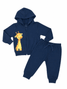 Conjunto Infantil Menino Moletom Peluciado com Capuz  Girafa