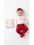 Kit Body Bebê Menina Suedine Cereja